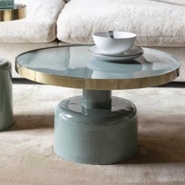 Table basse glam verte