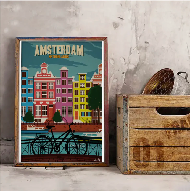 Affiche AMSTERDAM - Alex Asfour